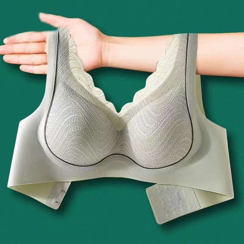 【今日推荐】泰国乳胶固定杯无钢圈文胸防下垂女士内衣聚拢背心美