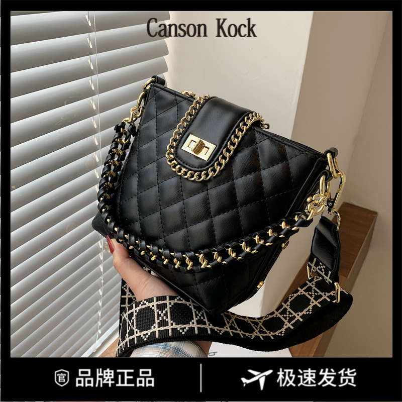 Canson Kock女包菱格链条斜挎包女包夏季百搭高级感小方包单肩包