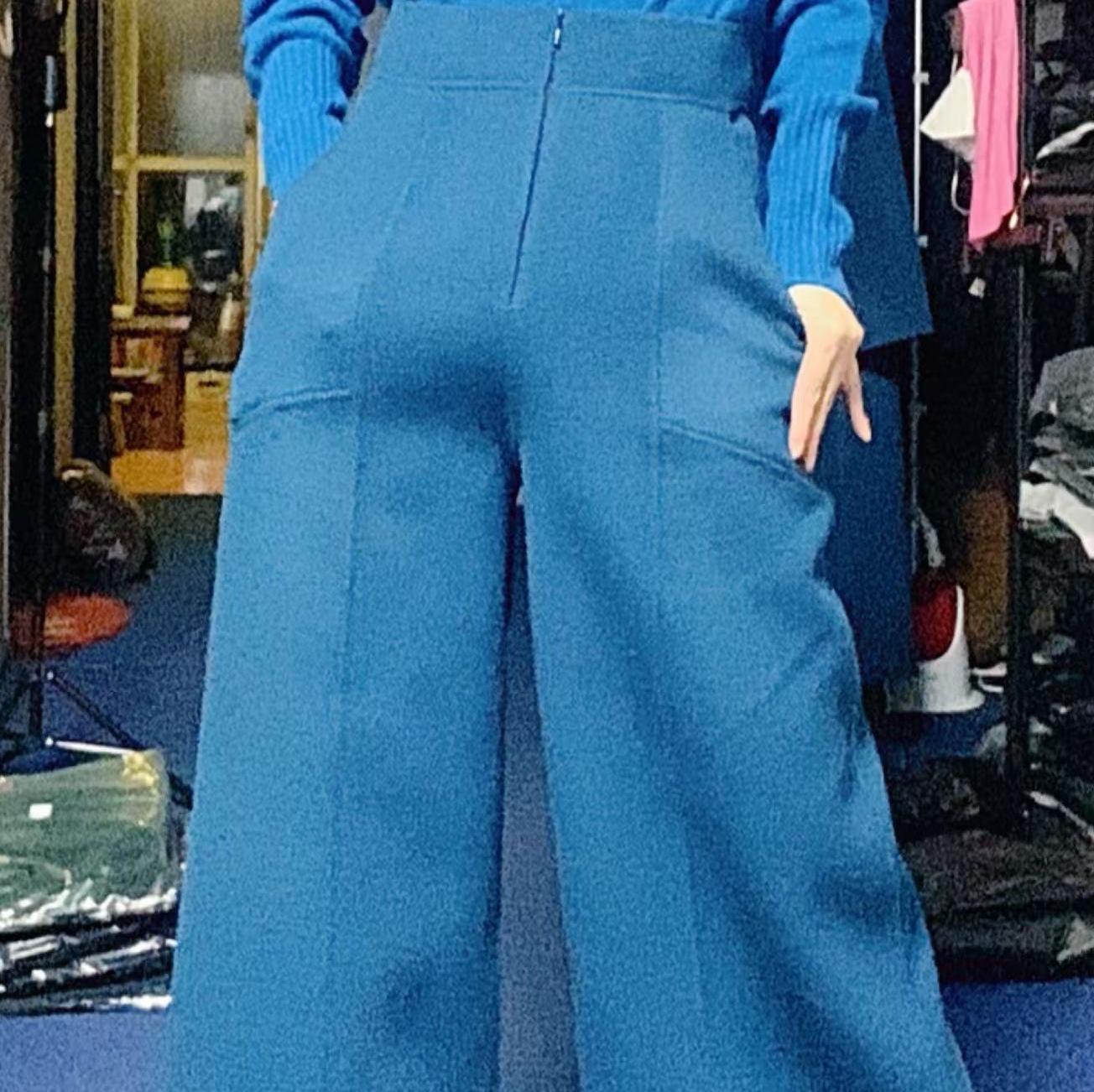 狐仙179时尚阔腿裤裤子长裤休闲裤女士女长款保暖厚款女款