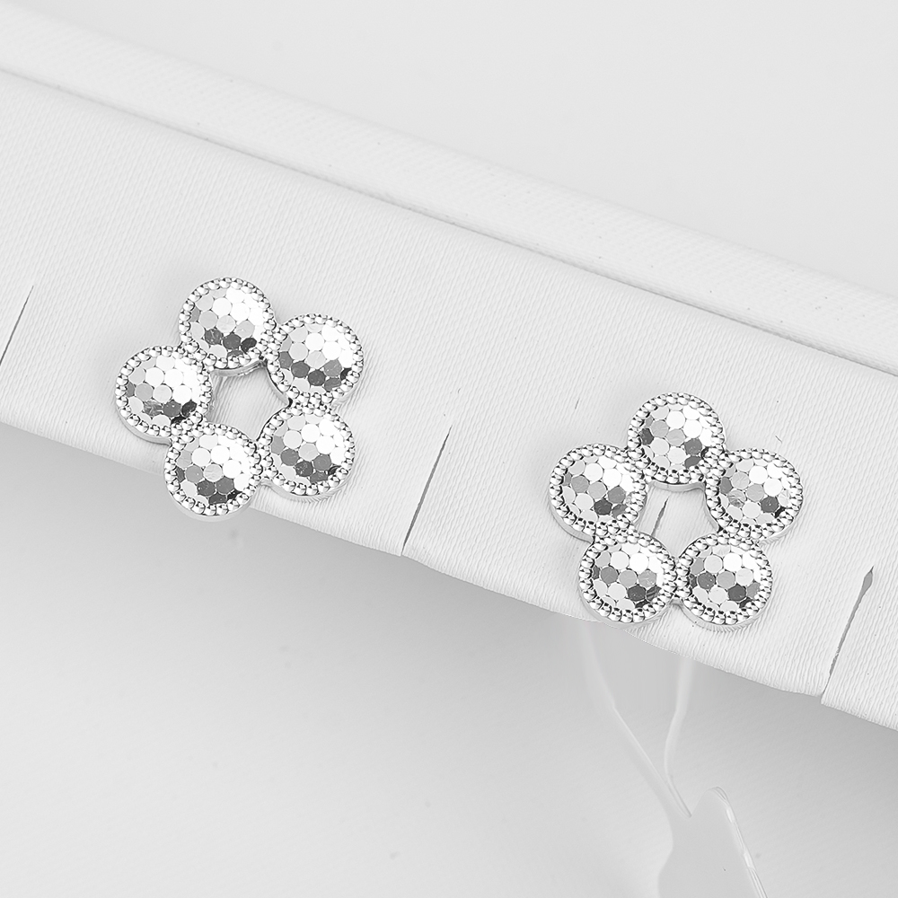 pt990铂金 花朵款镭射款亮面时尚气质耳钉XE01104