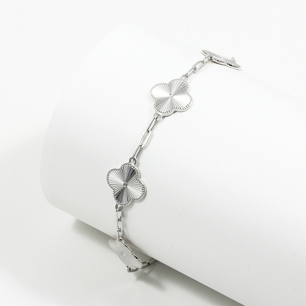 PT990 足铂五花四叶草手链 CV1534