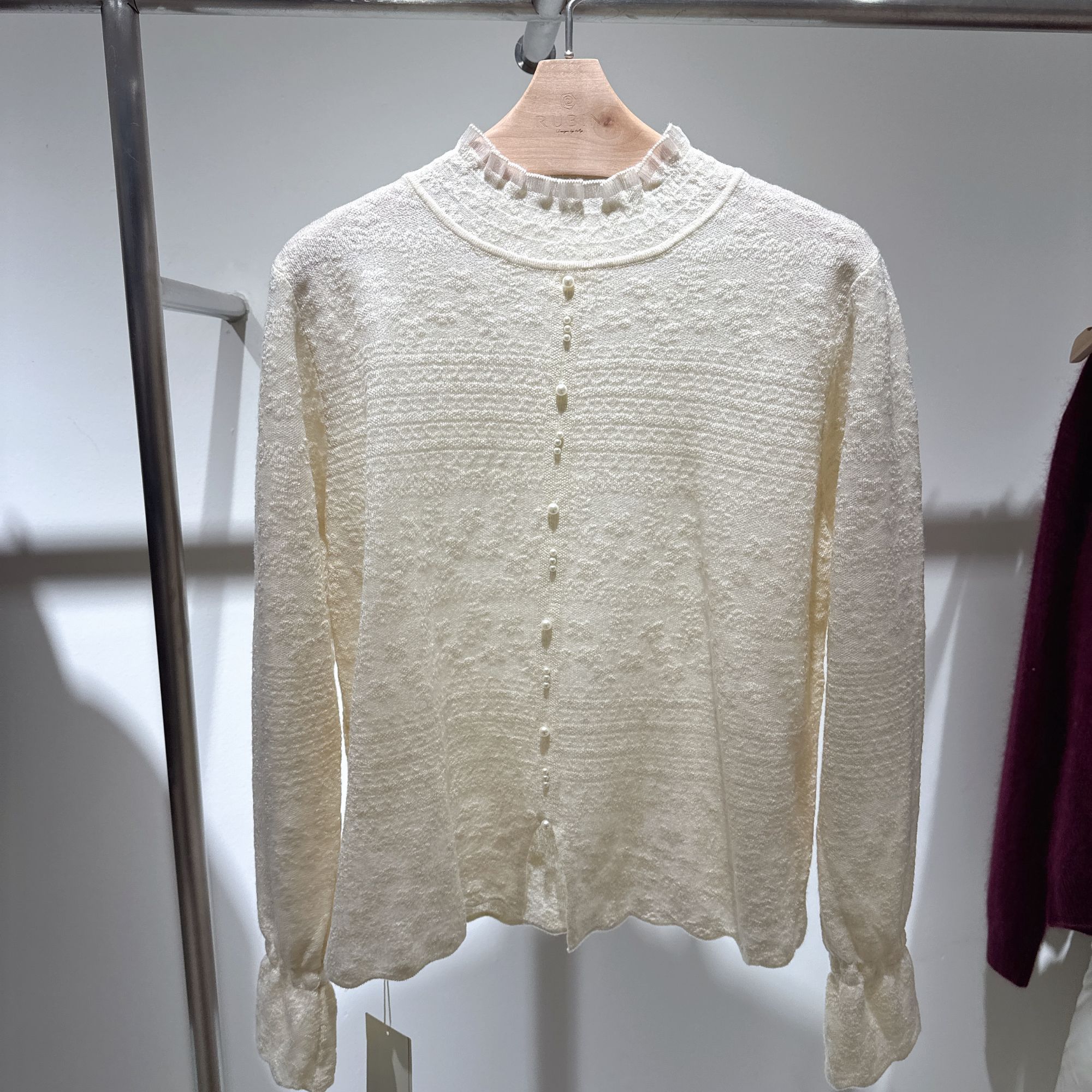 2024新款半高领珍珠羊毛衫百搭款