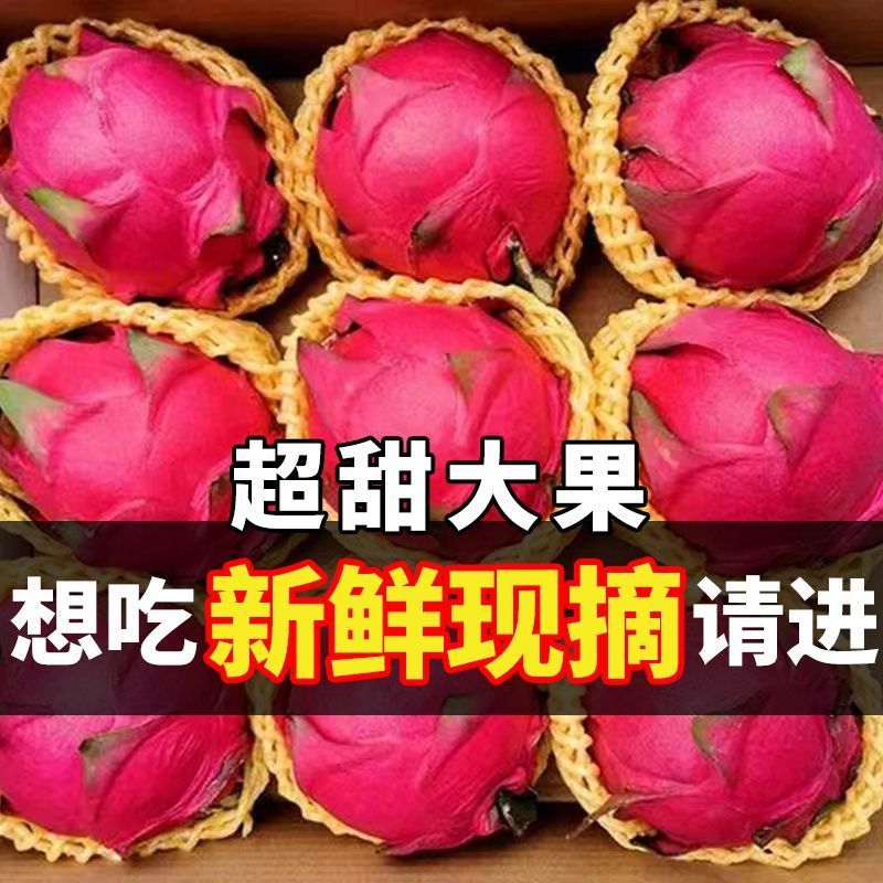 火龙果红心现货现摘金都一号红肉超甜新鲜当季水果香甜饱满皮薄