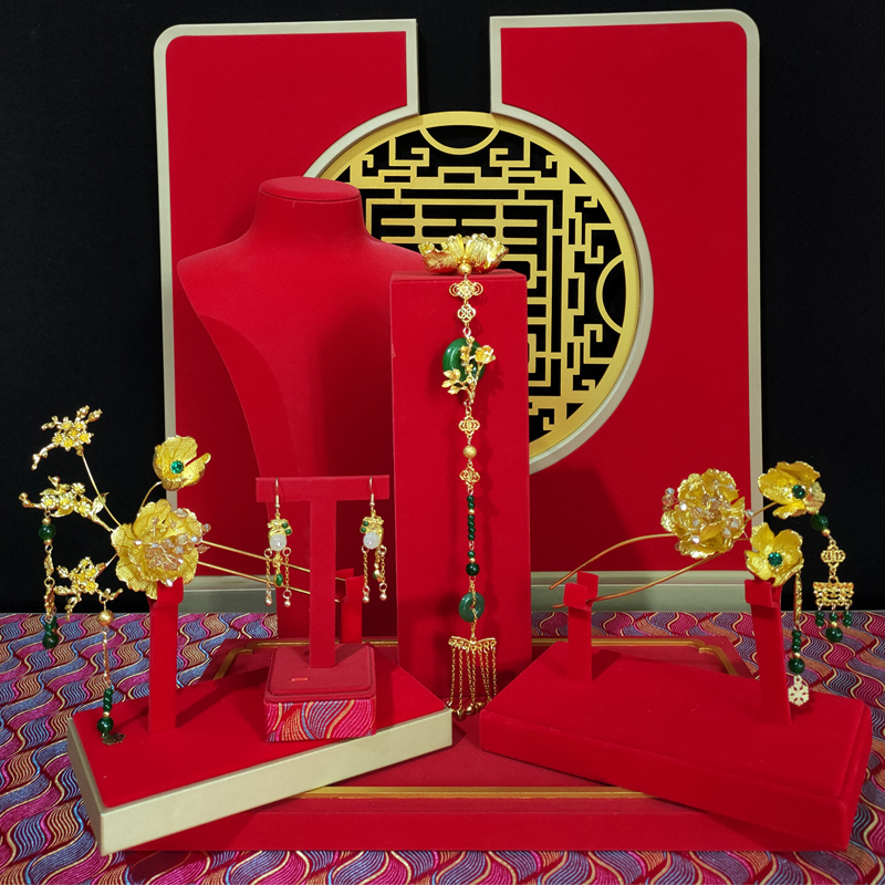 予禧-15269新娘饰中式黄色古风汉唐汉服秀禾服龙凤褂流苏发饰品