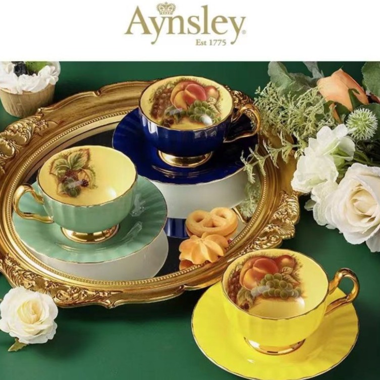 Aynsley安斯丽（黄金果园）骨瓷咖啡杯碟下午茶精致高档描金