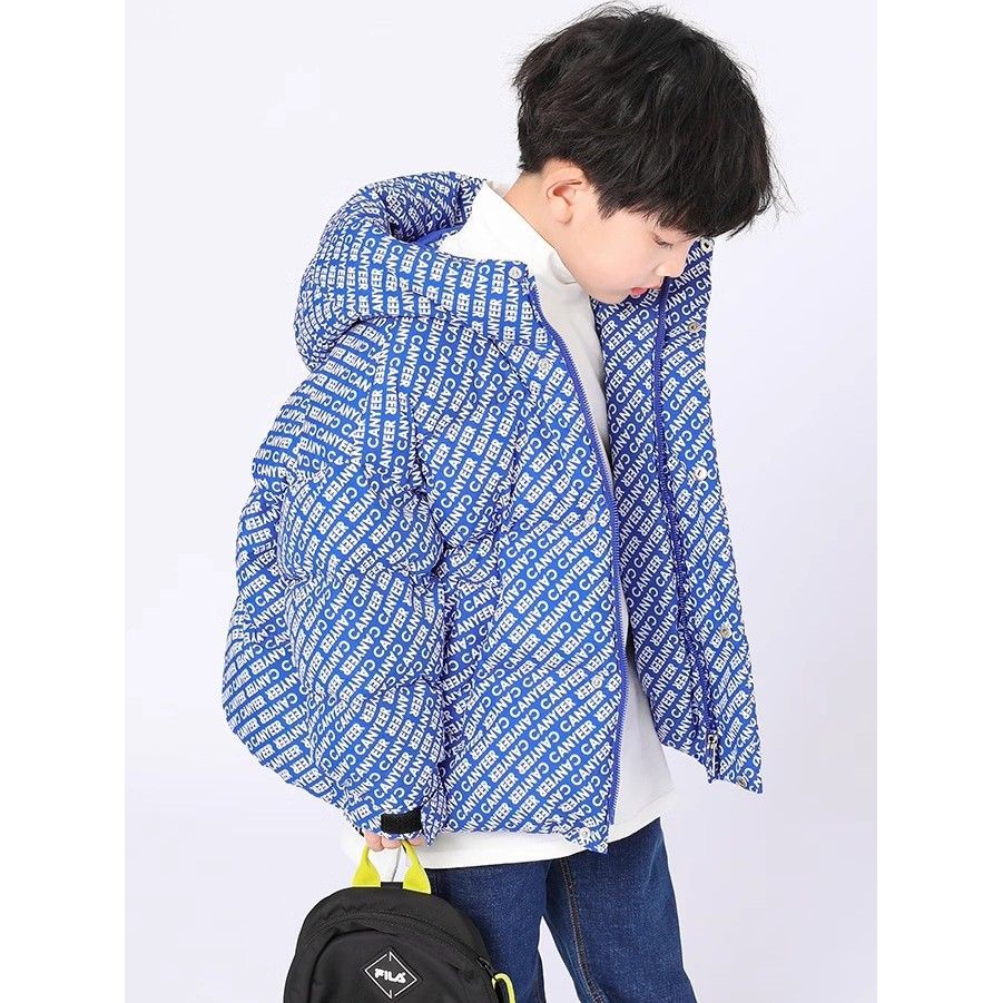 波司澄儿羽绒服2023新款加厚保暖短款男洋气外套印花时尚