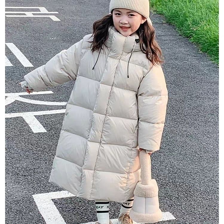波司澄加厚中长款羽绒服2023新款连帽男童女童过