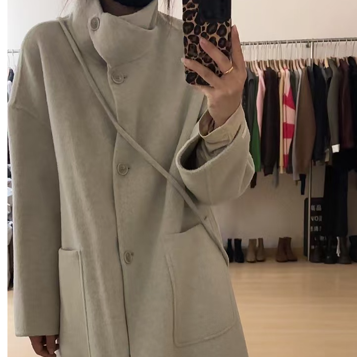 【衣衣不舍】高品质韩系羊绒百搭双面大衣宽松韩版秋冬潮流加厚