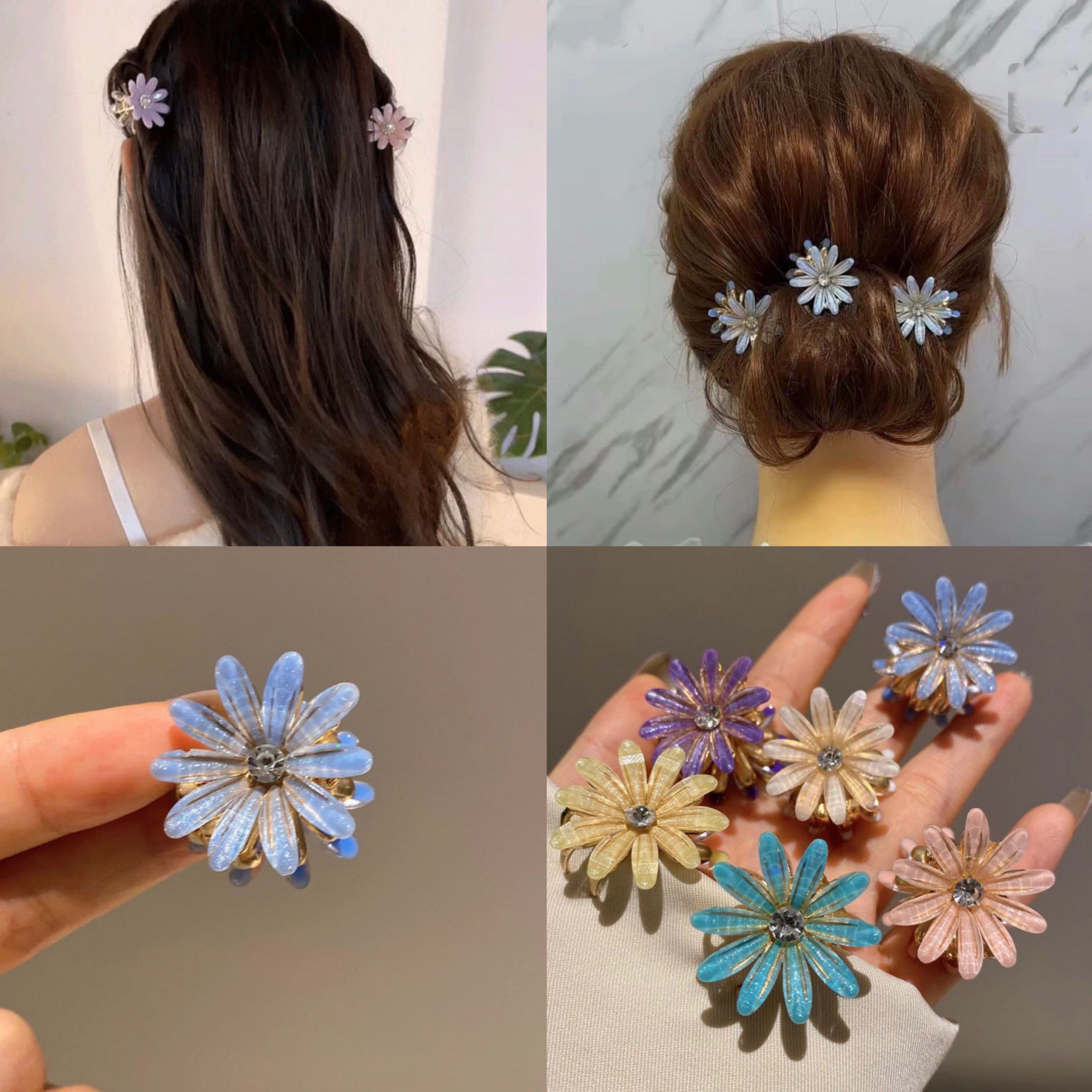 花朵小雏菊刘海夹侧边夹小抓夹女盘发发饰夹子超仙网红刘海小夹子