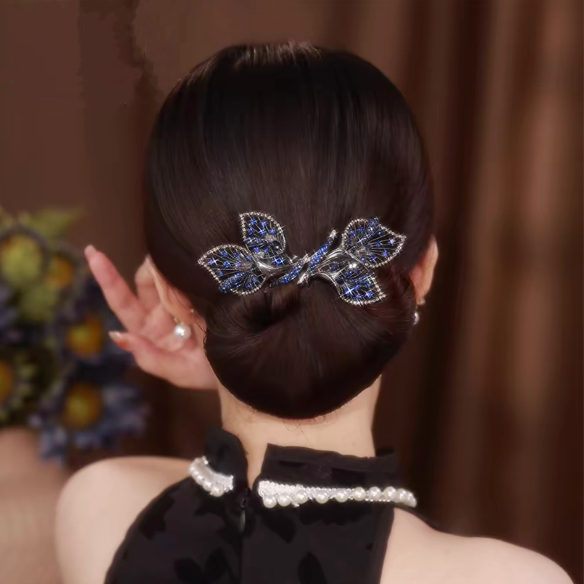 时尚复古飞叶盘发神器优雅大气女后脑勺丸子头扭扭夹发饰发夹