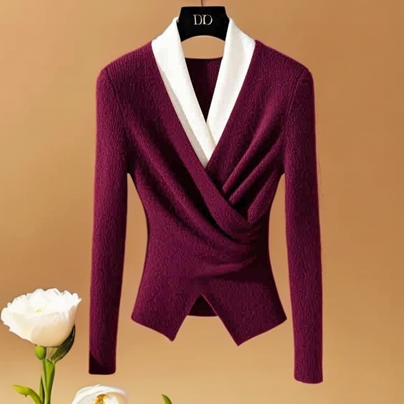 2024年冬季新年圣诞假两件针织衫打底上衣高级感超好看红色毛衣女