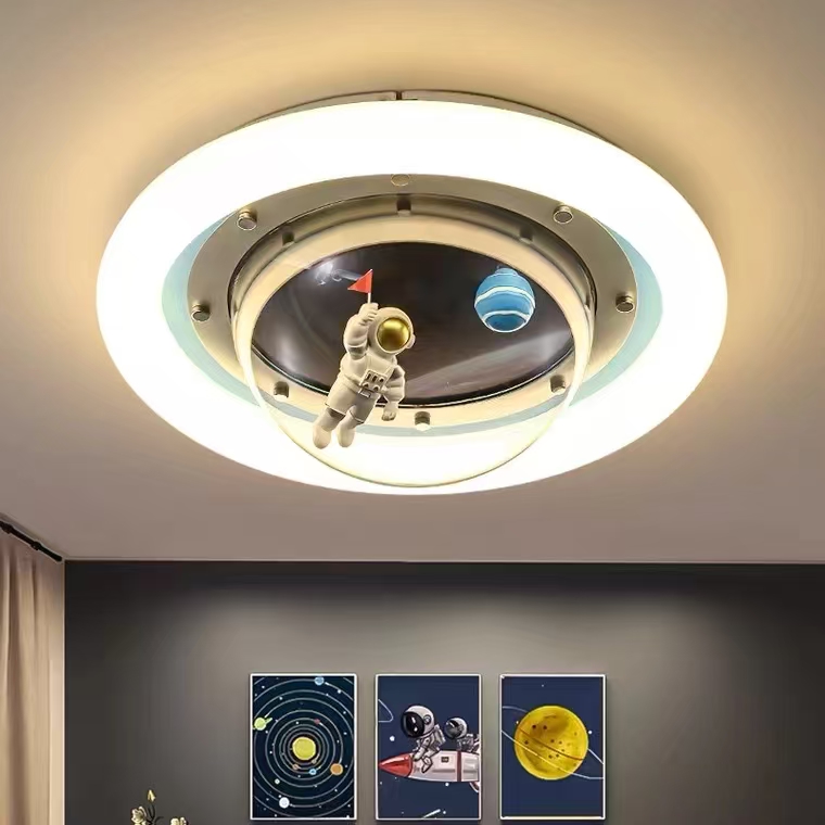 儿童房卧室灯 可旋转宇航员吸顶灯 现代简约智能LED房间灯