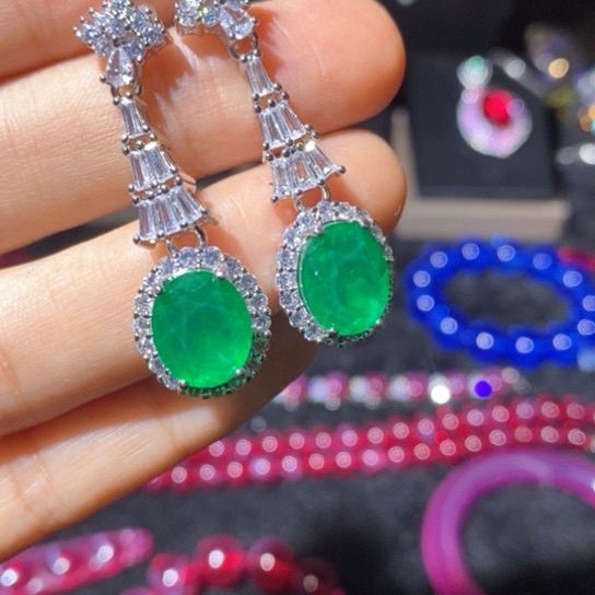 红宝石颈饰银S925镶嵌