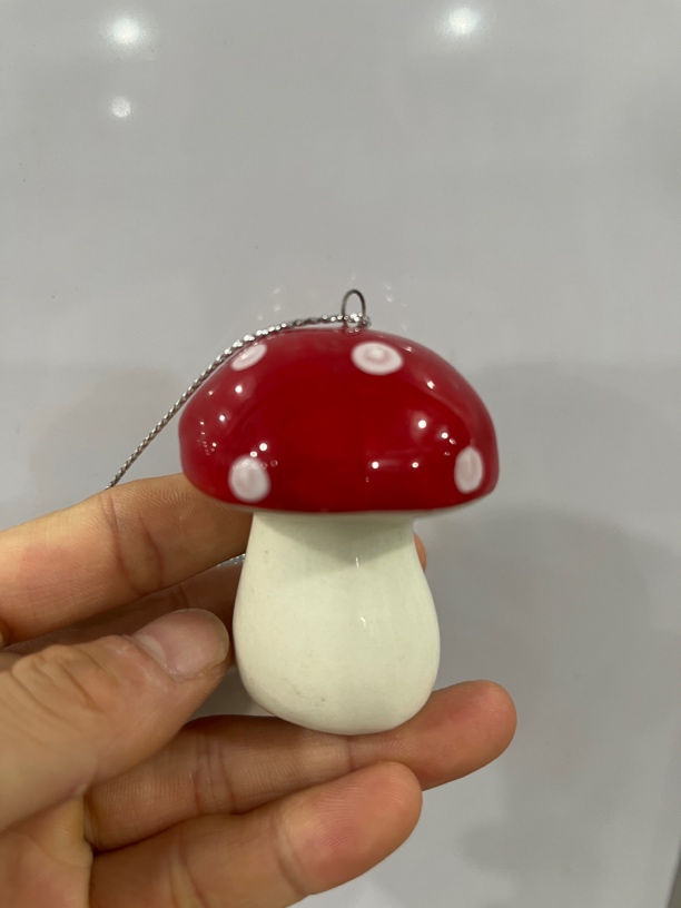 陶瓷蘑菇红色装饰园艺摆件工艺品