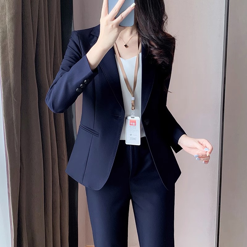职业西装套装女秋装2023新款大学生面试正装小西服女士休闲工作服