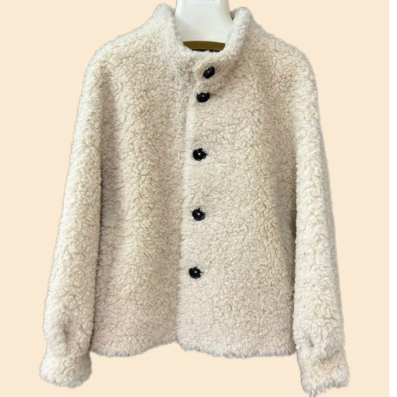 2025海宁秋冬短款上衣女装时尚短外套气质加厚韩版灯笼袖温柔年轻