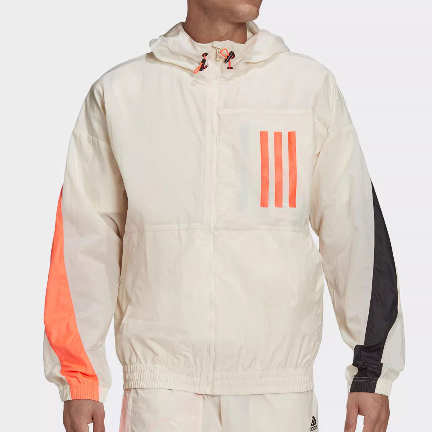 Adidas阿迪达斯外套男新款休闲透气防风薄款梭织连帽夹克H39836