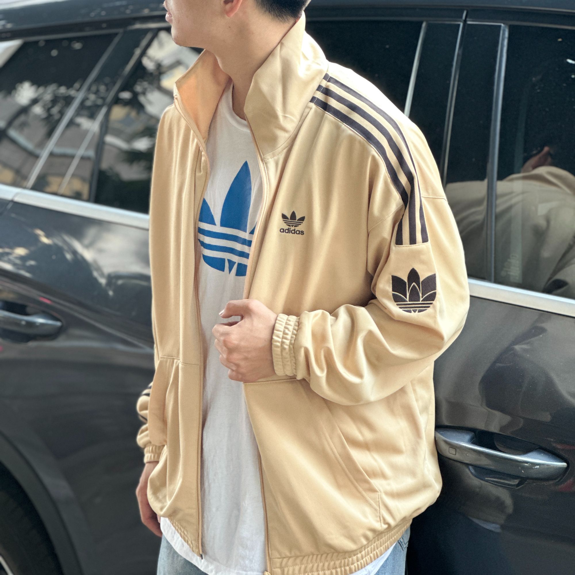 阿迪达斯~~三叶草男女款经典复古三条纹运动立领夹克外套JL8399