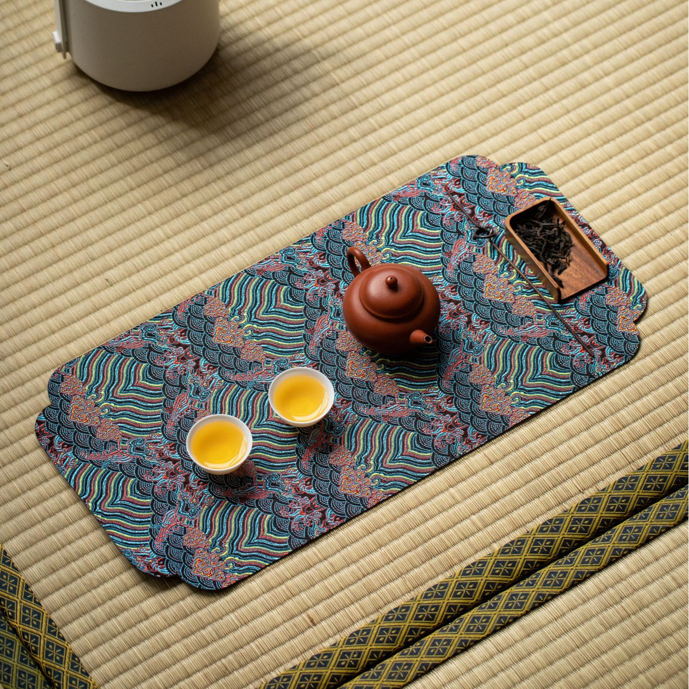 中式禅意茶席茶具茶桌垫布干泡小茶席茶旗一人桌旗防水茶桌布垫子