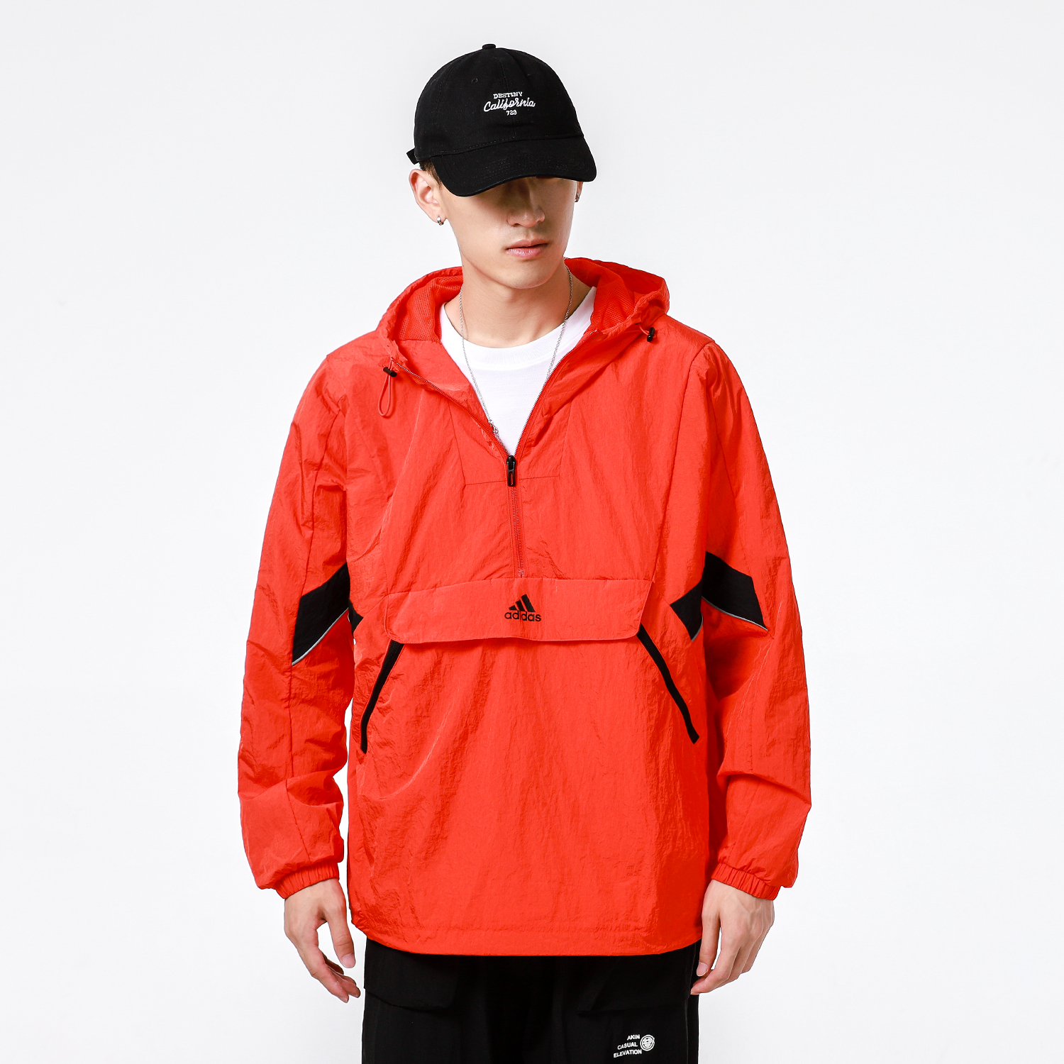 阿迪达斯正品夹克男装2024新款户外徒步外套休闲宽松运动服H40214