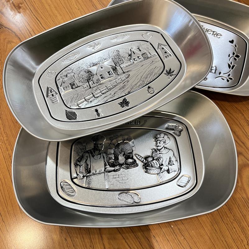 欧美单！建议多屯几个！立体雕花马口托盘！