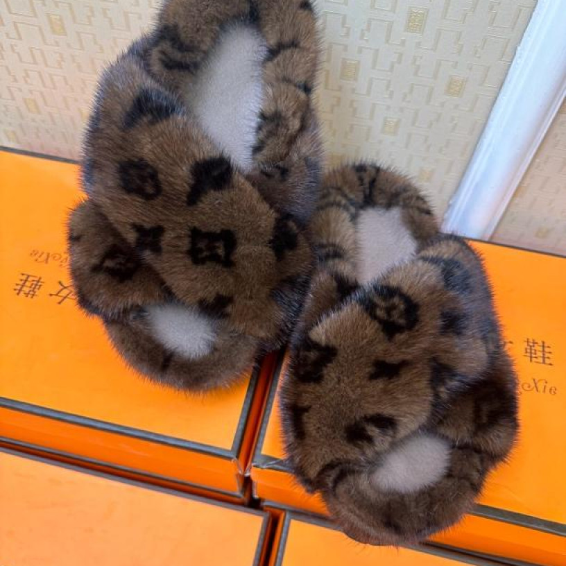 毛毛拖鞋女夏外穿2023年新款时尚百搭交叉咖啡ins潮