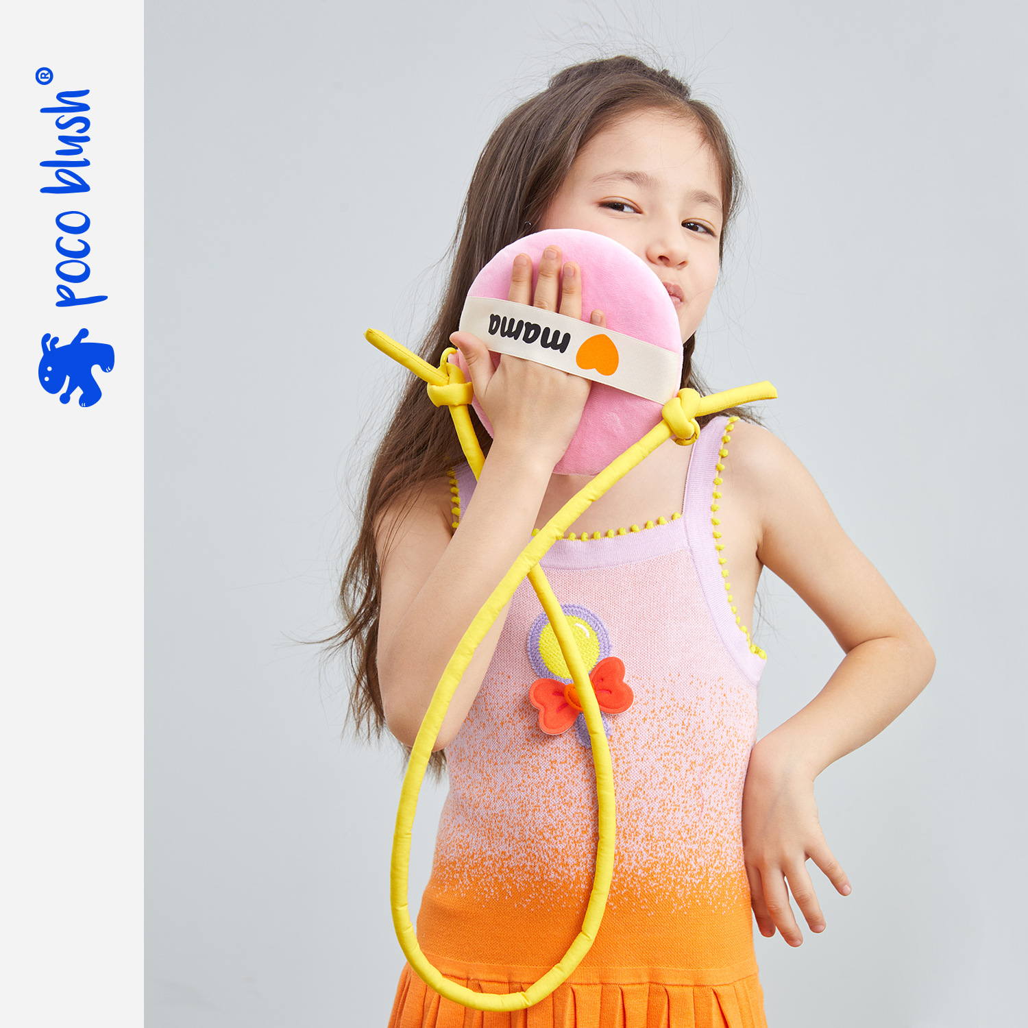 poco blush原创设计妈妈的样子系列小粉扑斜挎包儿童可爱外出包包