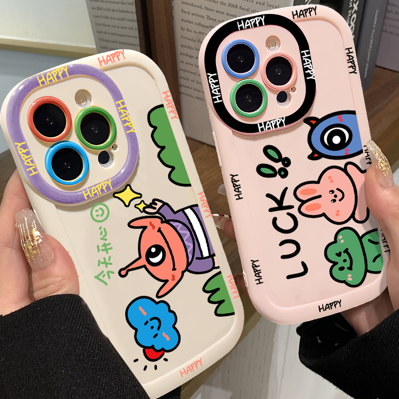 趣味LUCK兔适用iphone15/13苹果14手机壳华为vivo小米oppo防摔套