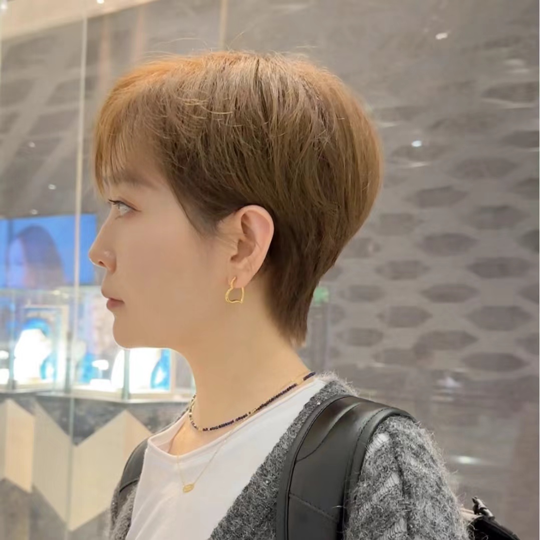 18k金大款空心爱心耳饰素款复古简约气质百搭SJ1869*75075100