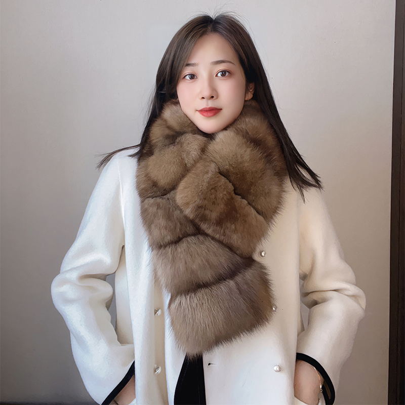 稀有轻奢款！貂毛围巾毛领子冬季保暖围脖女冬貂毛加厚网红