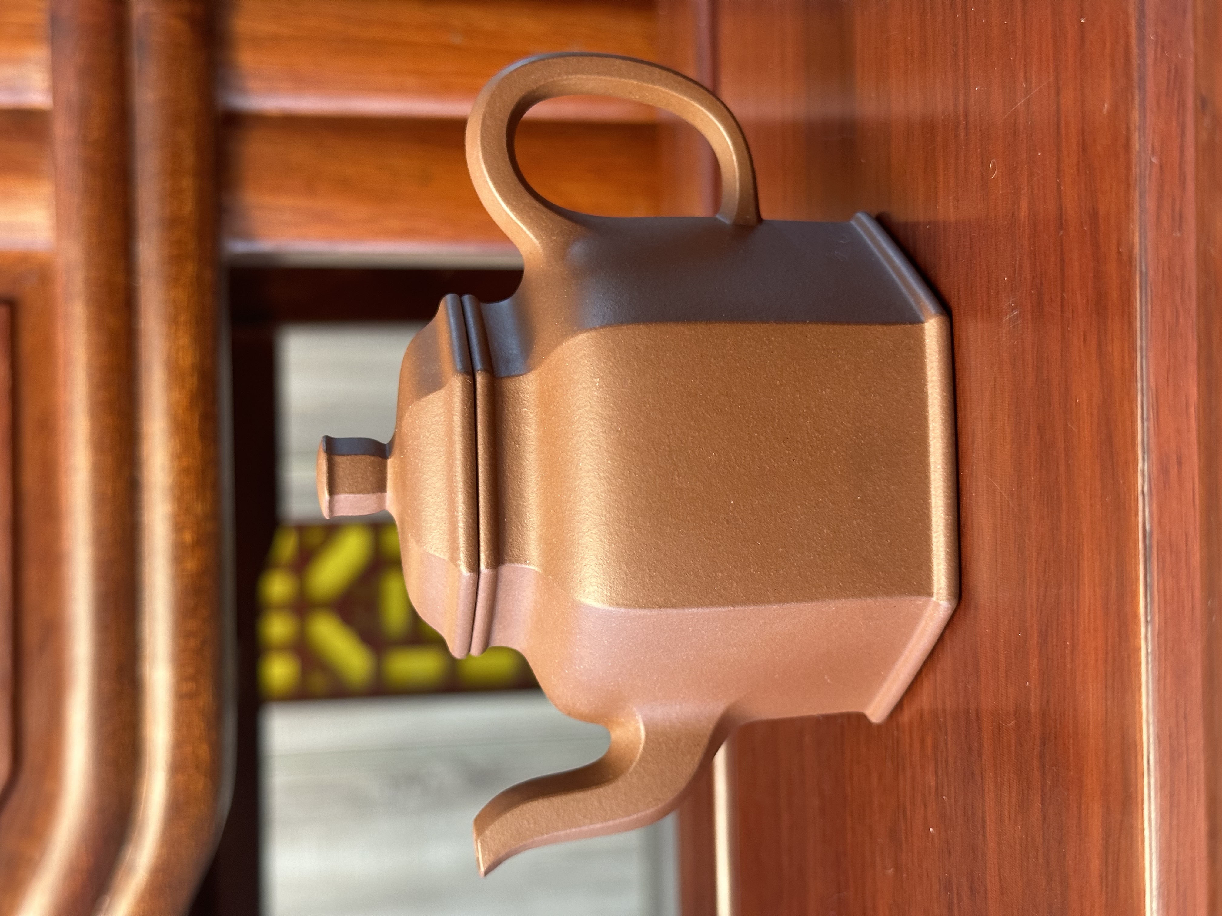 宜兴紫砂壶  红皮龙  全手工六方金钟 200cc