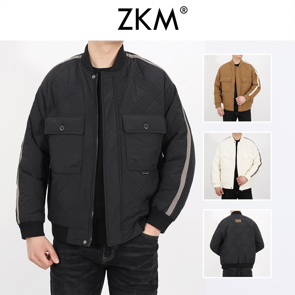 秋季新款  二棉加厚外套秋款工装百搭二棉夹克2107