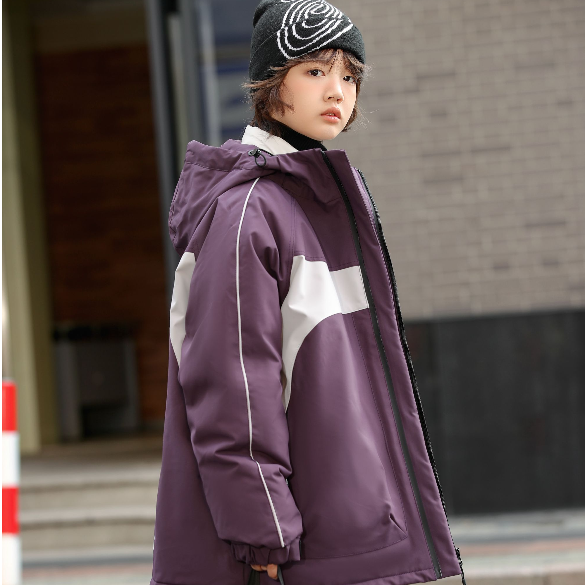 依2024【X】12月28日 儿童时尚潮酷紫色三合一羽绒服2426-
