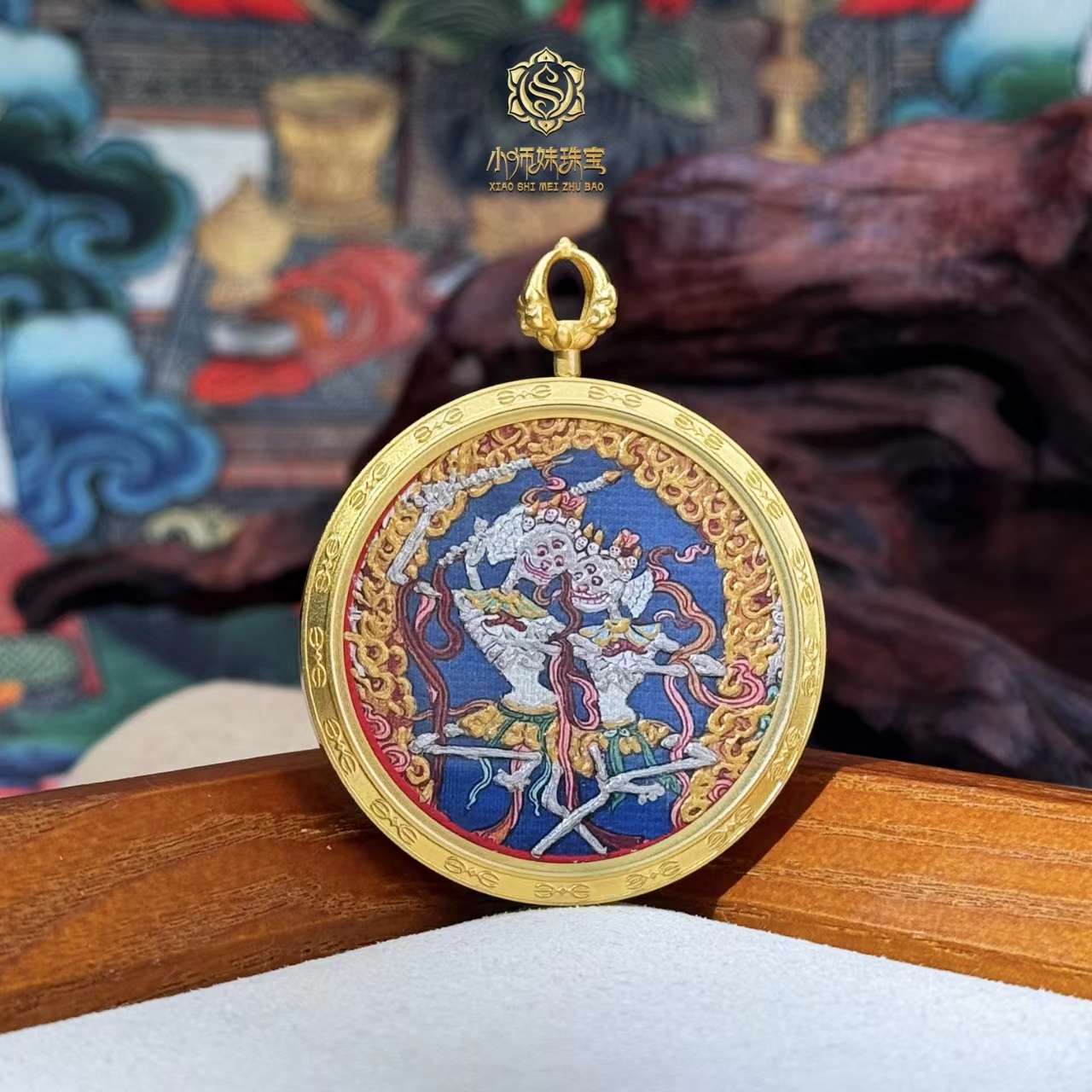 非金属吊坠 扶摇臻选|双阿呆杵杵双面圆牌卡卡吊坠