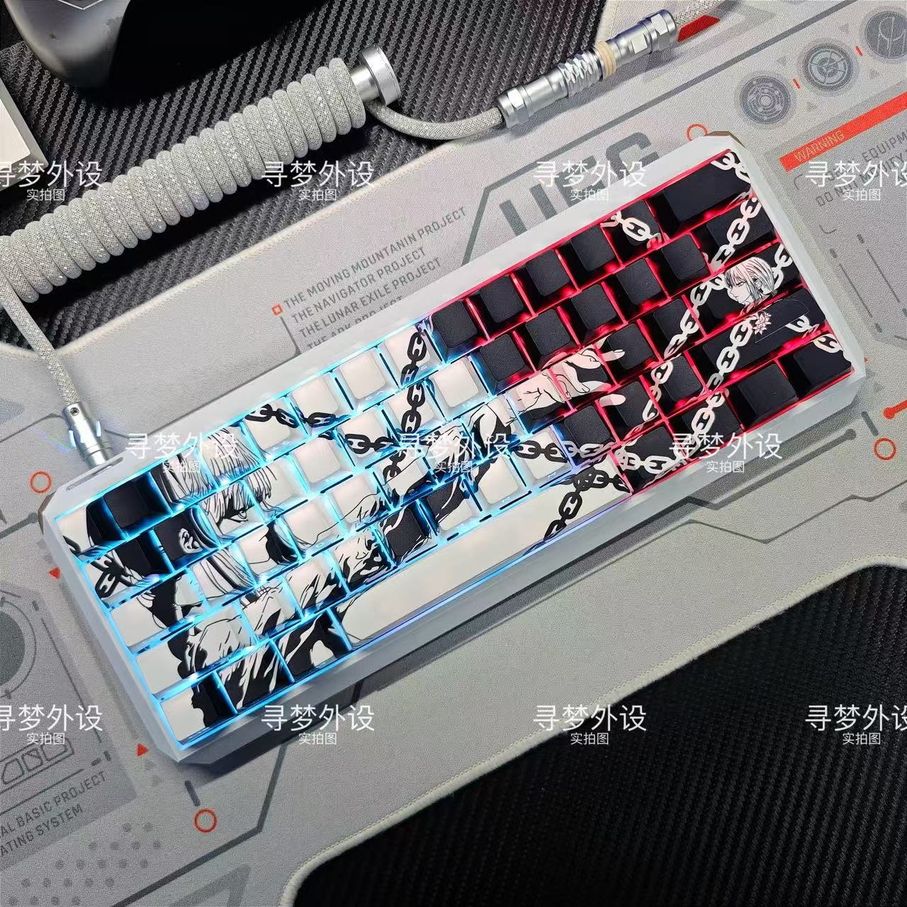 锁链玛奇玛键帽原厂侧刻透光PBT适配美加狮mad68/fire68/atk68atk