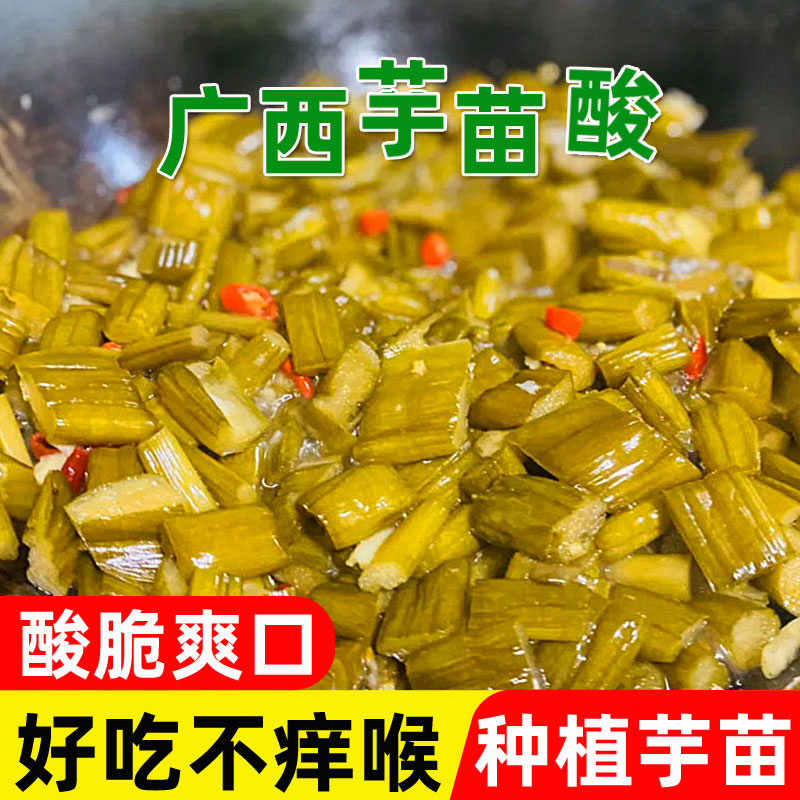 广西芋苗酸菜腌制蔬菜芋蒙酸农家特产酸辣芋荷苗杆梗下饭菜-1g葱