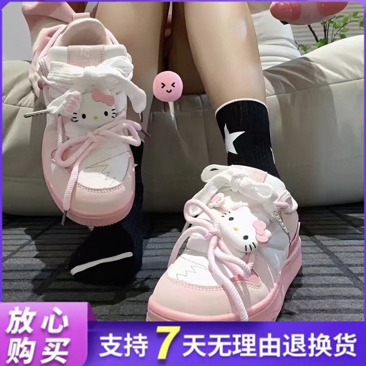 春季回力休闲板鞋小众凯蒂猫厚底ins百搭板鞋网红运动小白鞋情侣
