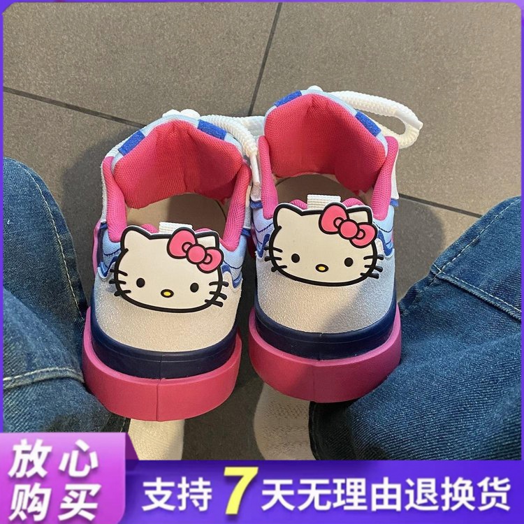 正品季回力休小板鞋原创凯蒂猫小众2024春秋新款高级感学生小白鞋