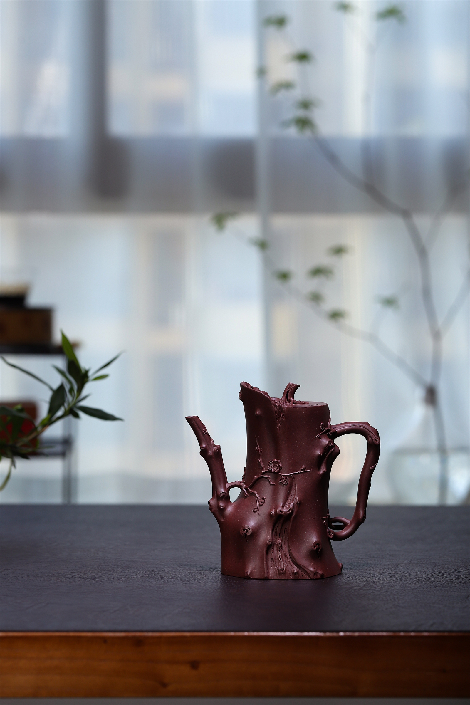 范志鹏｜梅桩400cc原矿底槽清紫砂壶梅花茶壶树桩紫砂茶壶精美茶具