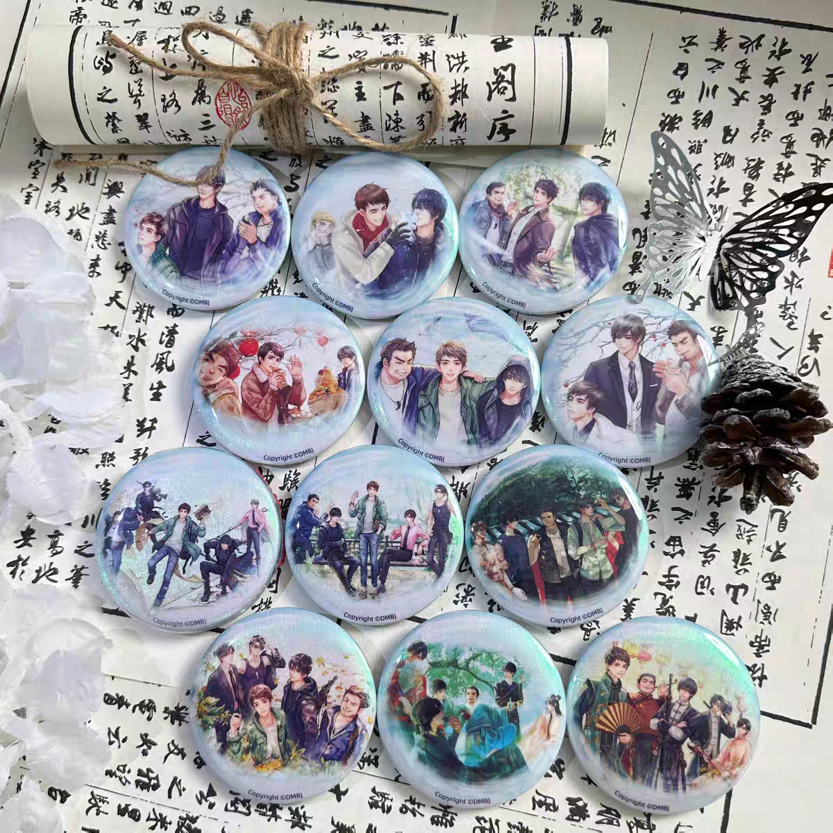 官谷《盗墓笔记》煦风同游徽章 吧唧盲盒 盗墓笔记周边