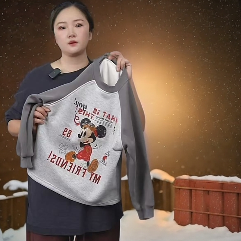 411088《现》小涵家韩版冬季儿童休闲舒适加绒日常百搭圆领卫衣