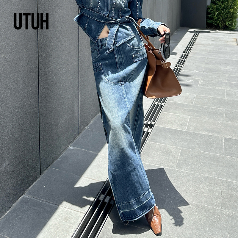 UTUH 铅笔裙形✖侧缝牛仔长裙TDWFA3Q263