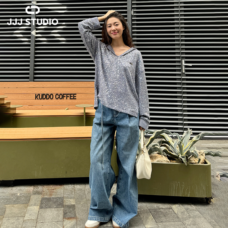 JJJ STUDIO 灰蓝色上衣  JUWFW3N300