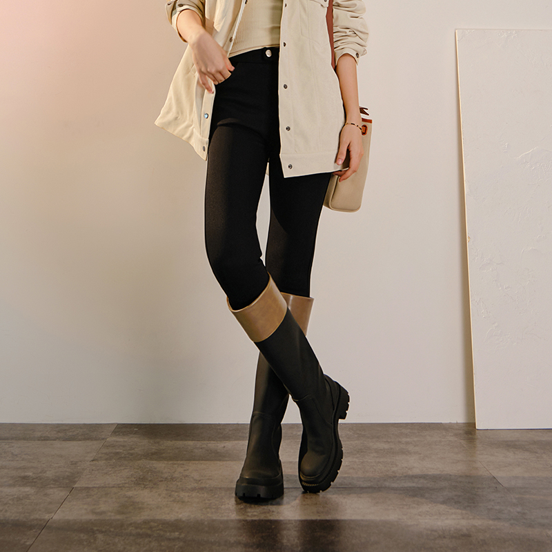 美洋MEIYANG 生姜打底裤 加绒高弹黑色小脚裤商品图