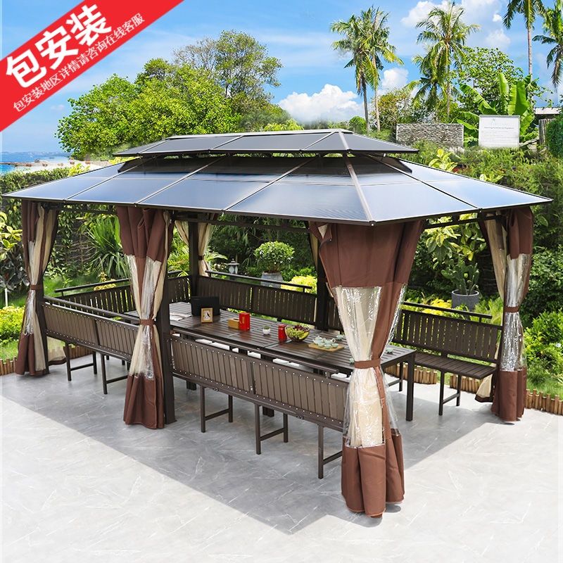 户外凉亭庭院花园别墅室外四角遮阳亭防水农家防雨环保耐用小区