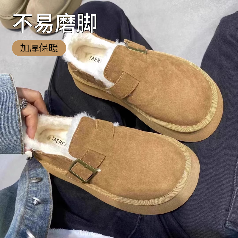 2024保暖爆款雪地靴女勃肯鞋新款冬季加绒加厚厚底棉鞋时尚雪地靴