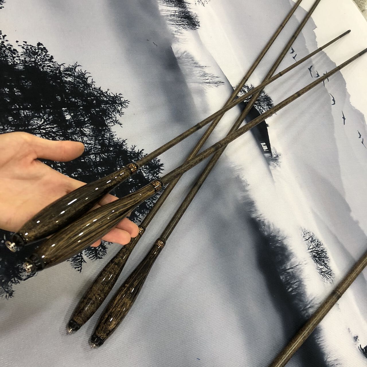 普天元墨竹37调全涂装超轻超细鲫鱼竿