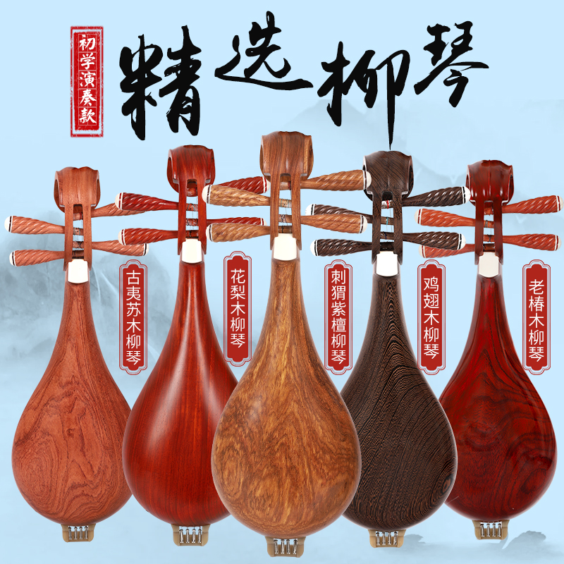 初饶乐器初学考级专业演奏艺考老师手工红木柳琴土琵琶小琵琶工厂
