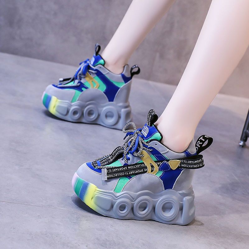 老爹鞋女2023年春夏秋季新款潮厚底百搭松糕休闲运动内增高女鞋子