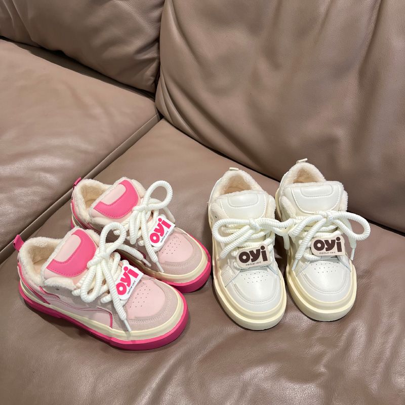 2023新款冬季加绒加厚小白鞋女百搭运动休闲板鞋女鞋二棉鞋时尚潮
